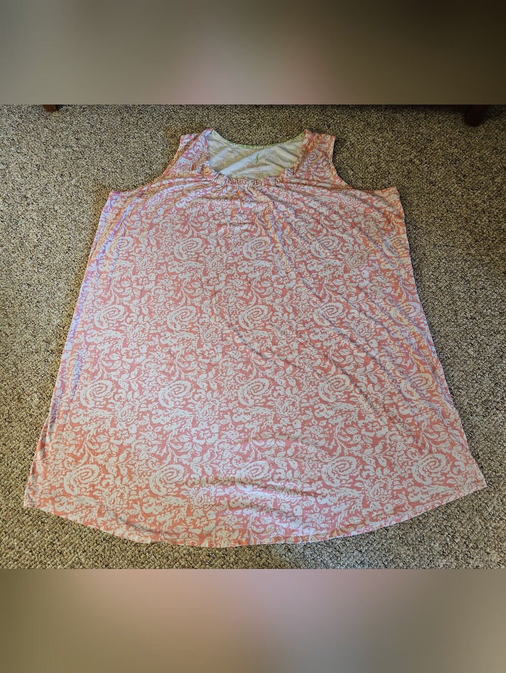 Serenada Sleepwear Pink White Nightgown Size 3X